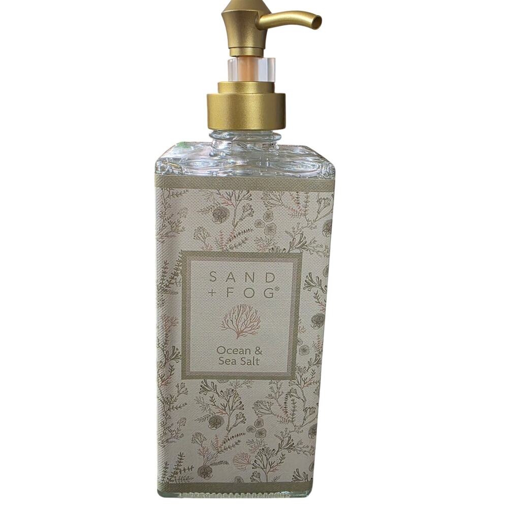 Sand + Fog OCEAN & SEA SALT HAND SOAP 16.9 oz. Decorative Glass Bottle